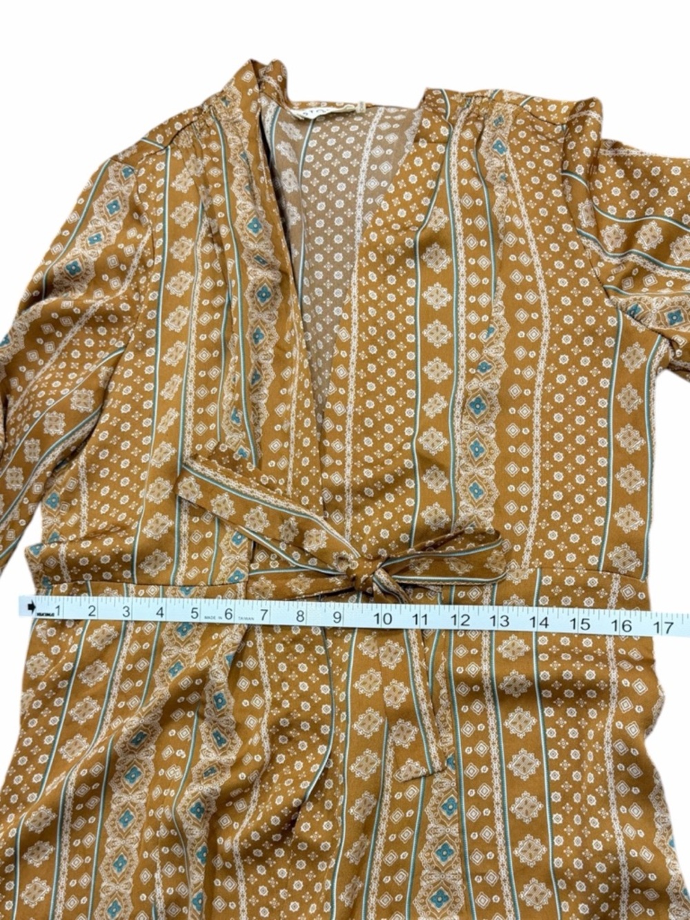 Storia Boho Tie-Front Maxi Dress / Duster - Size Medium - Picture 11 of 13